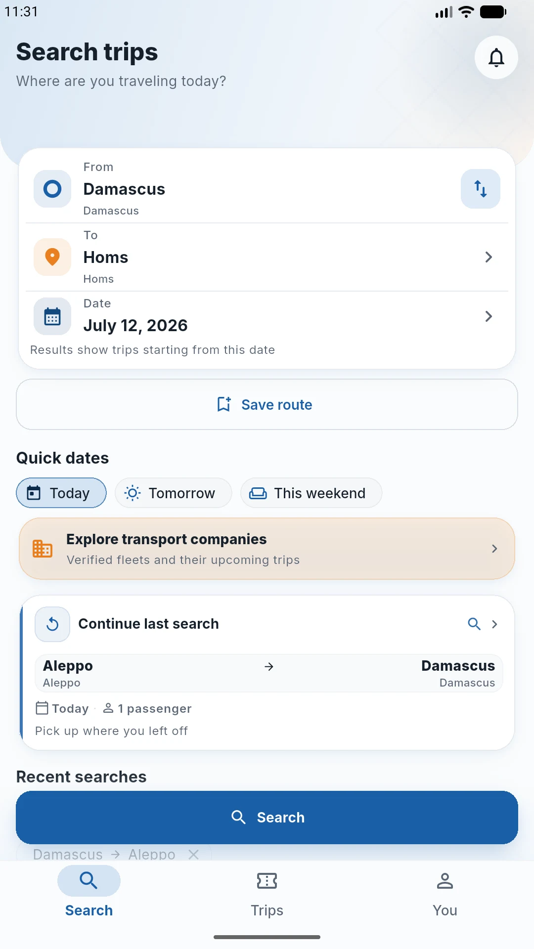 SafraWay Intercity Rides Syria screenshot